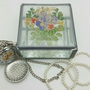 Vintage Handmade Glass Keepsake Box